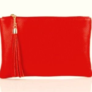 NWT Silvano Borgatti Red Tassel Crossbody ITALIAN leather BOUTIQUE